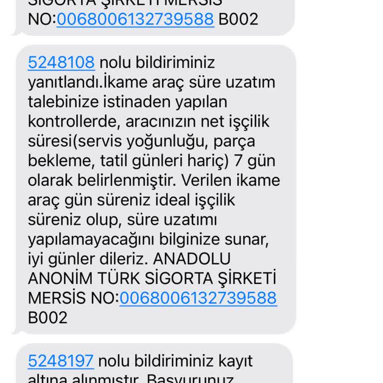 Anadolu Sigorta İkame Aracın Erken Alınması