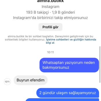 Almira Butik Pişmanlık İade Yapmıyor Değişim De Kendi İsteğine Göre!