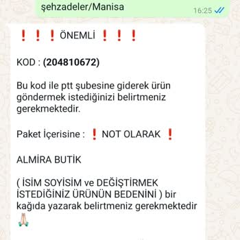 Almira Butik Pişmanlık İade Yapmıyor Değişim De Kendi İsteğine Göre!