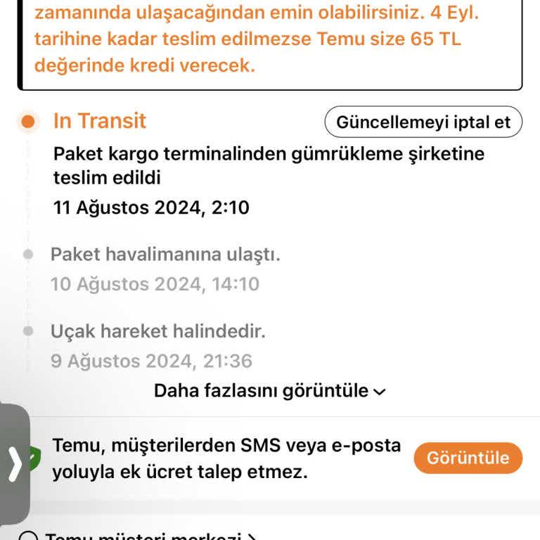 Temu Gümrükte Bekletilen Sipariş