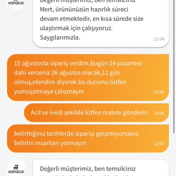 Karaca Züccaciye Trendyol Üzerinden Aldığım Ürün Zamanında Kargolanmadı