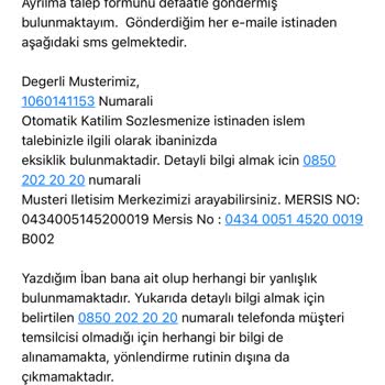 Türkiye Hayat Emeklilikten Ayrılamama