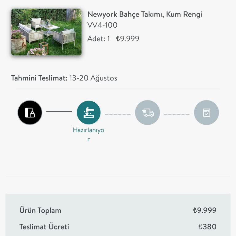 Vivense Teslim Edilmeyen Bahçe Mobilyam