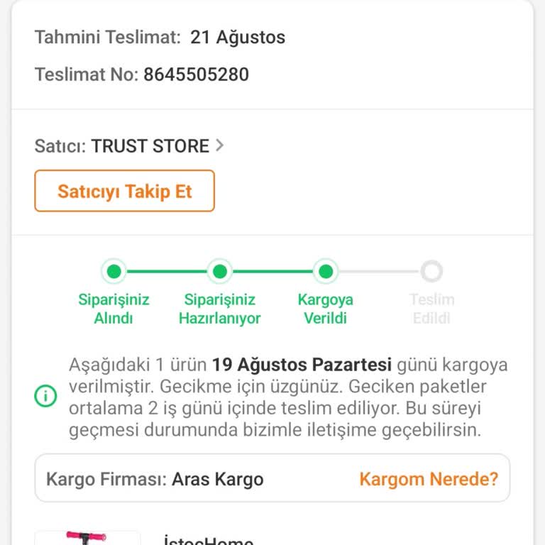 Trendyol Siparişim Gel. Edi