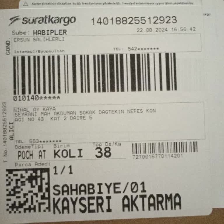 Sürat Kargo Kusurlu Kargo Teslimatı
