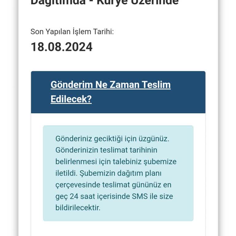 AGT Kurye (aynigunteslim.com) Geciken Kargo Teslimatı