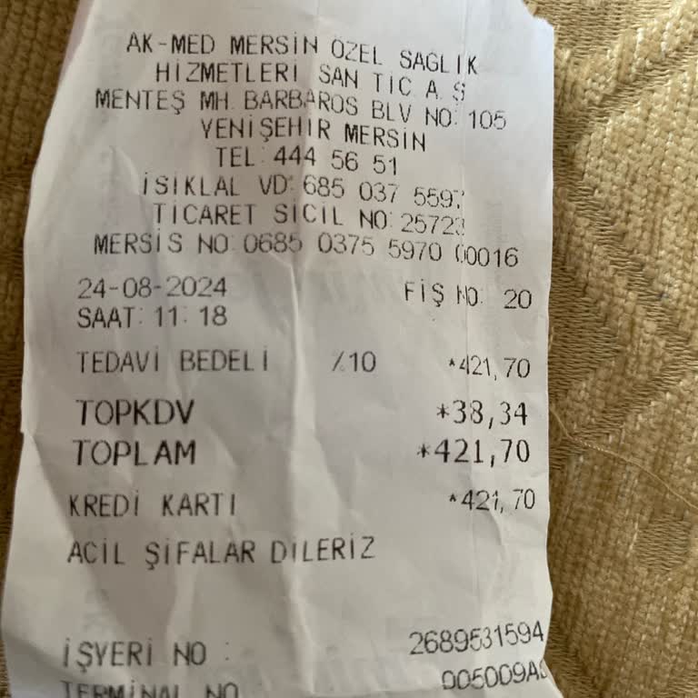 Özel Mersin Akademi Hastanesi Gereksiz Ücret Alımı