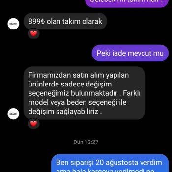 Melvien Siparişim Kargoya Verilmedi