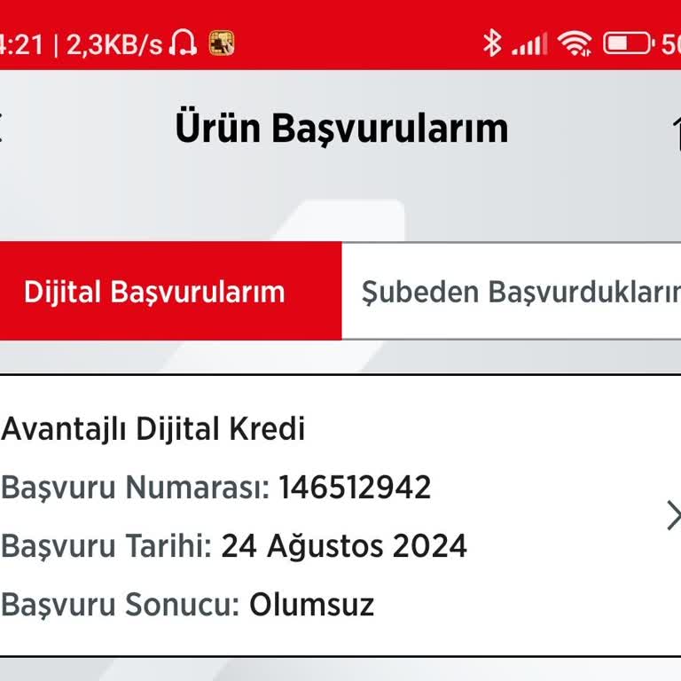 Ziraat Bankası Dijital Kredi Olumsuz Yanıt