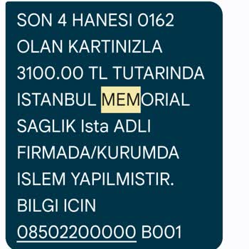 Ankara Memorial Ücret İadesi Yapmadı