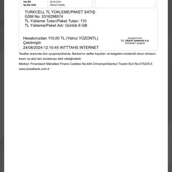 Turkcell'de Paket Yükleme Sorunu ve Geri İade Talebi