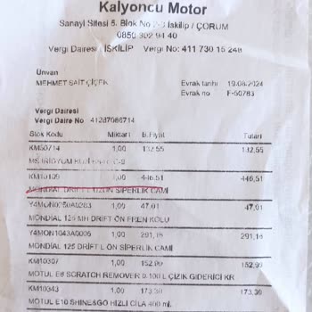 Kalyoncu Motor'dan Aldığım Ürünler Eksik Ve Yanıltıcı Bilgi Verildi
