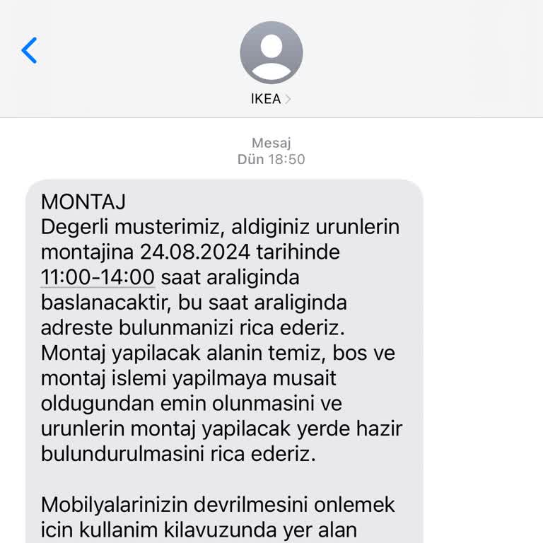 IKEA Montaj Tarihi Ve Saati Problemi