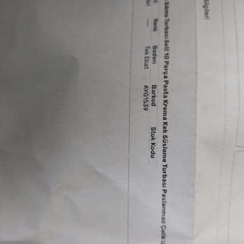 Mutlu Pastacılık ve Malzemeleri Eksik Ürün Talebi