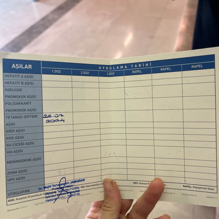 Medicine Hastanesi Tetanos Aşısı İkinci Muayenesi