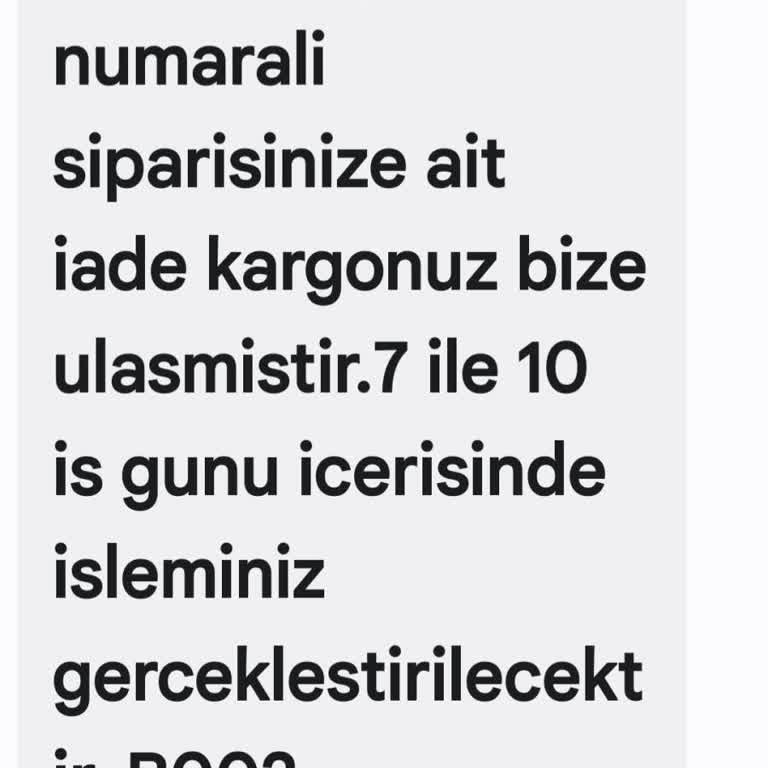 Sefamerve İademin Durumu Bilgi Vermiyor