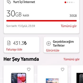 Vodafone Fatura Bilgilerinde Tutarsızlık