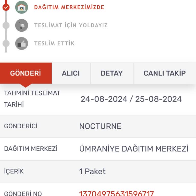 Nocturne Kargomsende Siparişimi Dağıtıma Çıkarmıyor