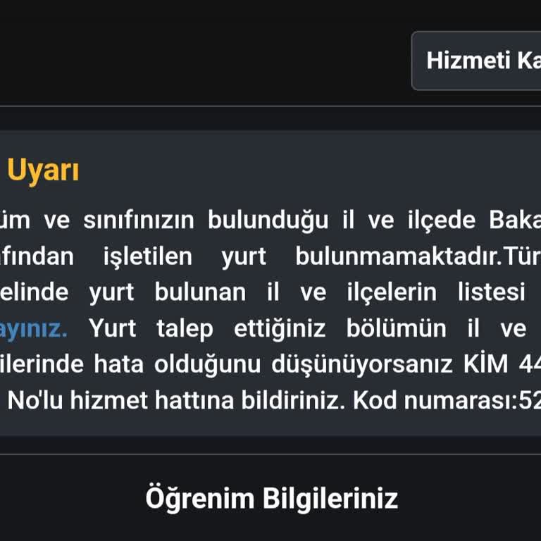 Kredi ve Yurtlar Kurumu Okuduğum İlçede Yurt Yok