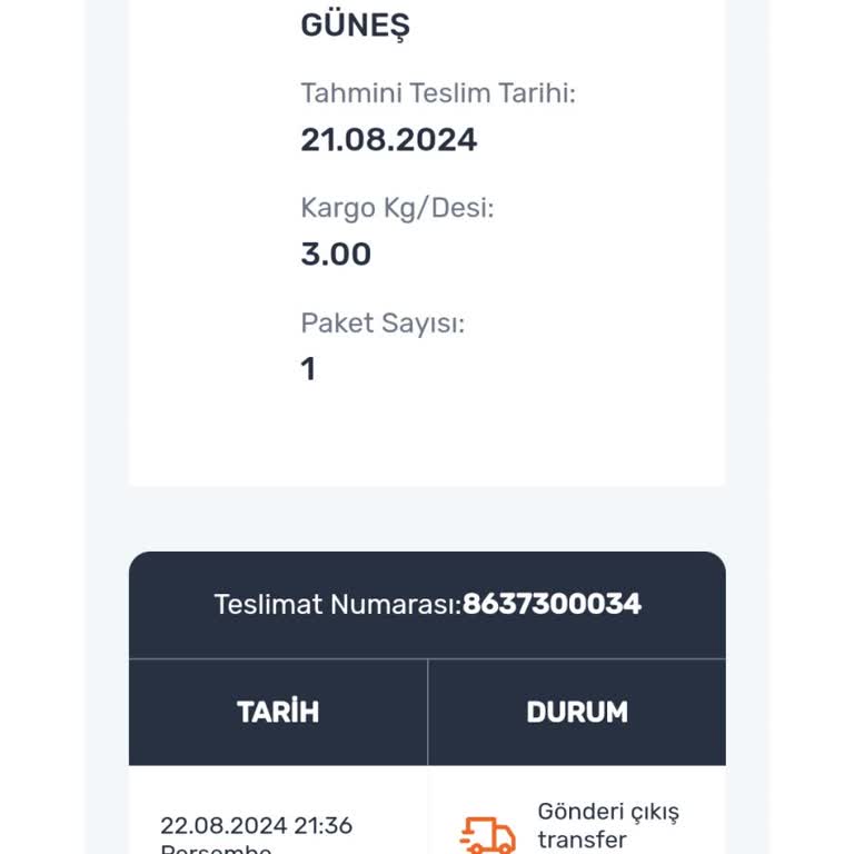 Trendyol Hareketi Olmayan Kargo
