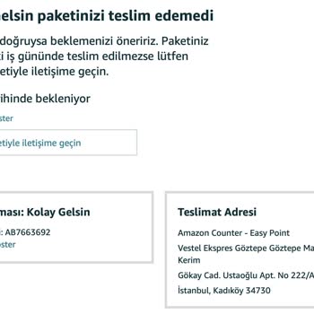 Vestel Göztepe - Amazon Easy Point Noktası (sözde)