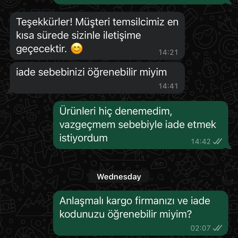Star Corse Hiç Açılmamış Ürünlerin İade Edilememesi