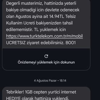Türk Telekom Bimcell Telsiz Kullanım Ücreti