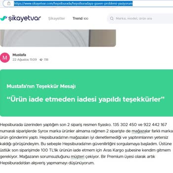 Hepsiburada'da Satıcı Denetimi Lazım - Syrox Kablo Vs Penguen Kablo