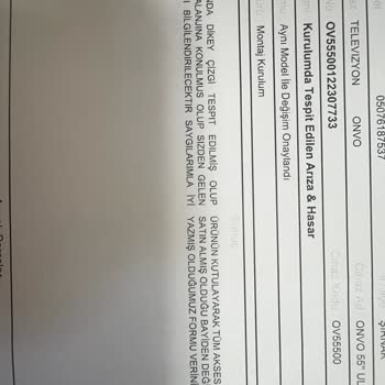 Onvo TV Kutusundan Arızalı Çıktı. Ürünün Arkasında Durmuyorlar!