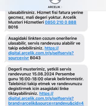 Arçelik Servis Hataları ve Müşteri Hizmetleri Sorunu