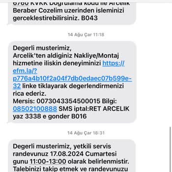 Arçelik Servis Hataları ve Müşteri Hizmetleri Sorunu