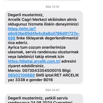 Arçelik Servis Hataları ve Müşteri Hizmetleri Sorunu