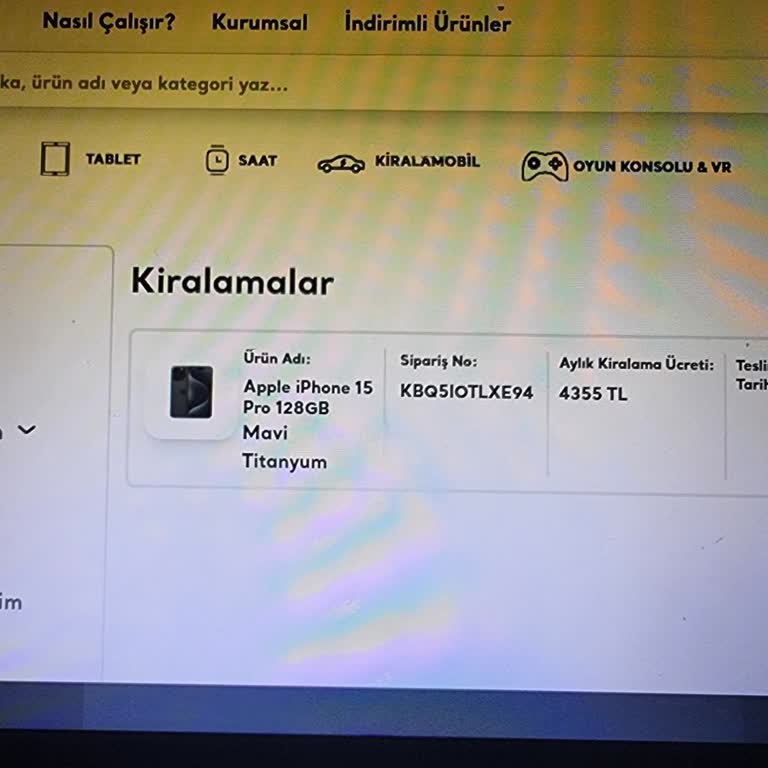 Kiralabunu Ürün Sipariş Durumu