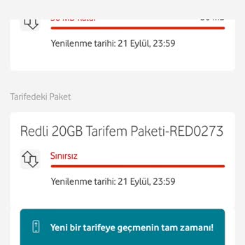 Vodafone Red 20GB Tarifesinde Sınırsız İnternet Sorunu