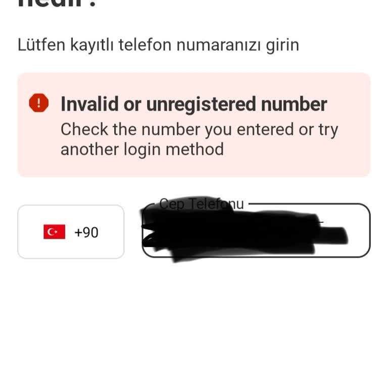 Yemeksepeti Telefon Numaramı Kabul Etmiyor