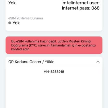 Mobimatter Kullanamadığım E-sim Ücretini Hesabımdan Kesmiş