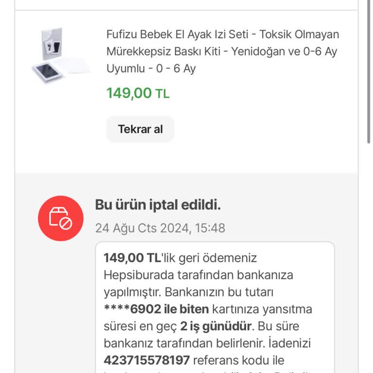 Hepsiburada Tarafından Bilgim Dışı Ürün İptali
