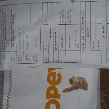 Popeyes Burgerde Kemik Parçası