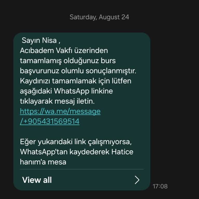 Acıbadem Vakfı (Burs Başvurusu) Öğrenci Burs Başvurusunda Güvenlik Endişesi