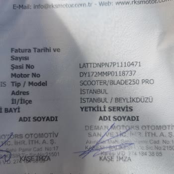 RKS Motor RKS 250 Pro Blade Motosiklet Ve Servis Sorunları