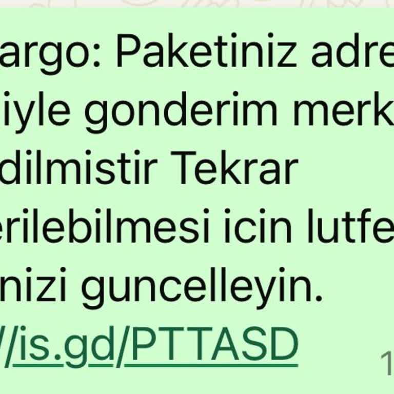 Turpex PTT PTT Kargo Adıyla Gelen Şüpheli Mesaj