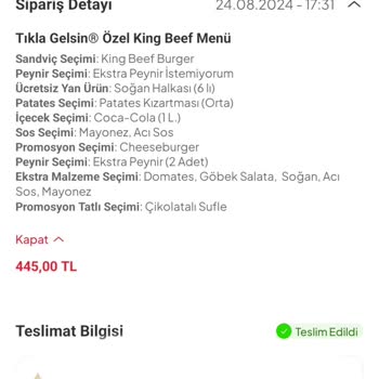 Tıkla Gelsin Eksik Sipariş Telafi Edilmiyor
