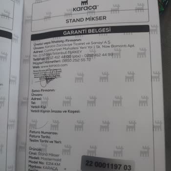 Karaca Züccaciye Karaca Hamur Makinesi Çalışmıyor