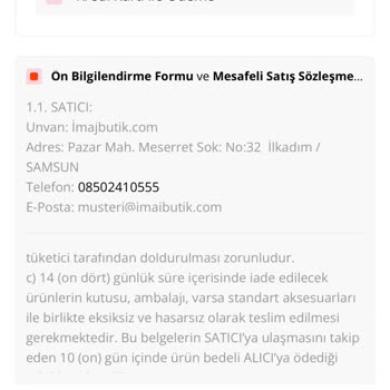 İmaj Butik İade Hakkım Olduğu Halde İade Yapmıyor