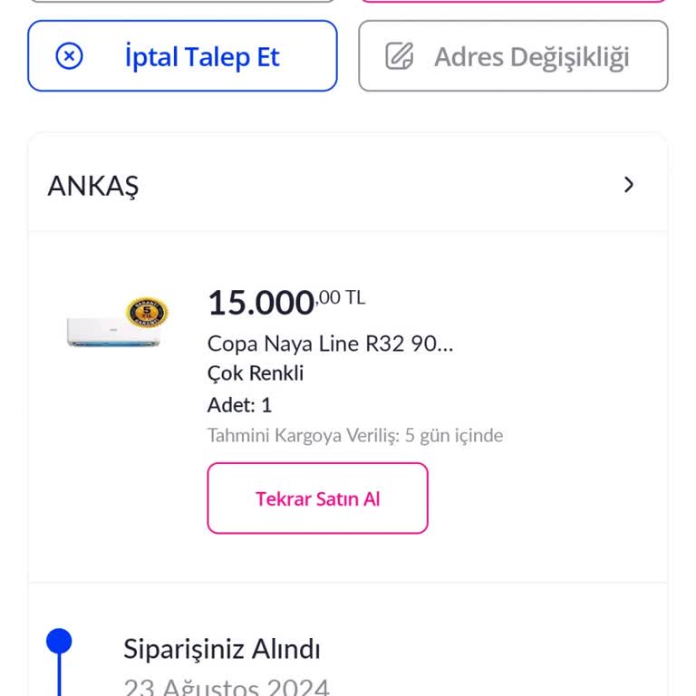 Pazarama.com Siparişimin Tedarik Edilememesi
