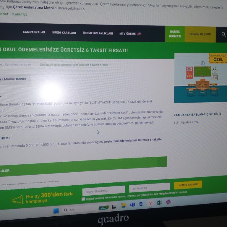 Garanti BBVA Garanti Bonus Kredi Kartı Eğitim Kampanyası Yapılamıyor