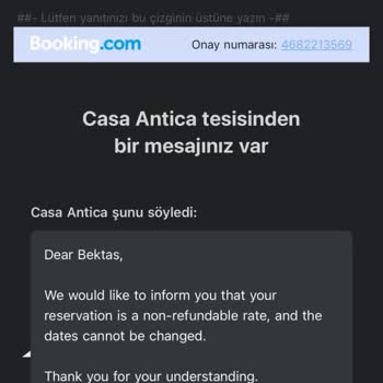 Booking.com Para İadesi Yapmaması Hk.