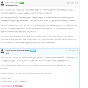 Keyubu Hostıng Yetersiz Hizmet