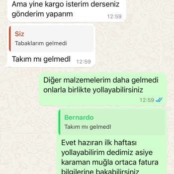Bernardo Ürün Teslim Etmiyorlar