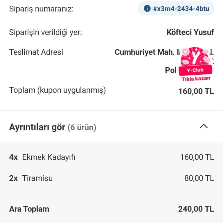 Köfteci Yusuf Ürün Boyutu Tutarsızlığı